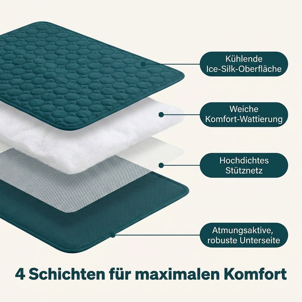 ChillPaws - Die Matte, die kühl bleibt — auch nach Stunden unter Ihrem Hund.